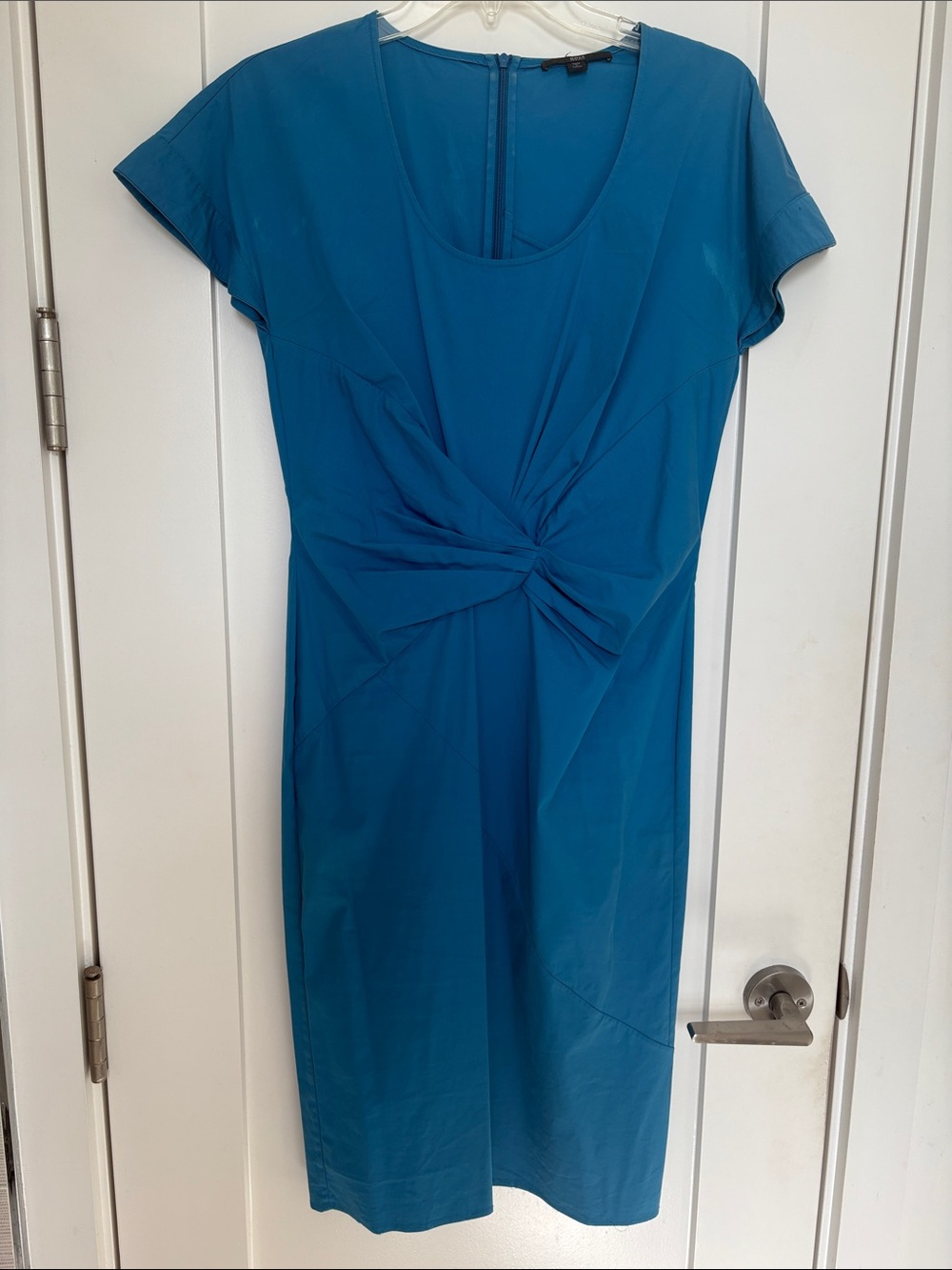 Hugo Boss Teal Knot-Front Midi Dress